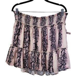 A Beautiful Soul Snake Print Tiered Mini Skirt Womens Size B Plus Size 18-20 NWT